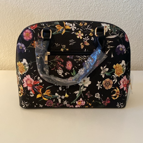 NWT Boutique Floral and Butterfly Print Large Dome Bag - Picture 2 of 11